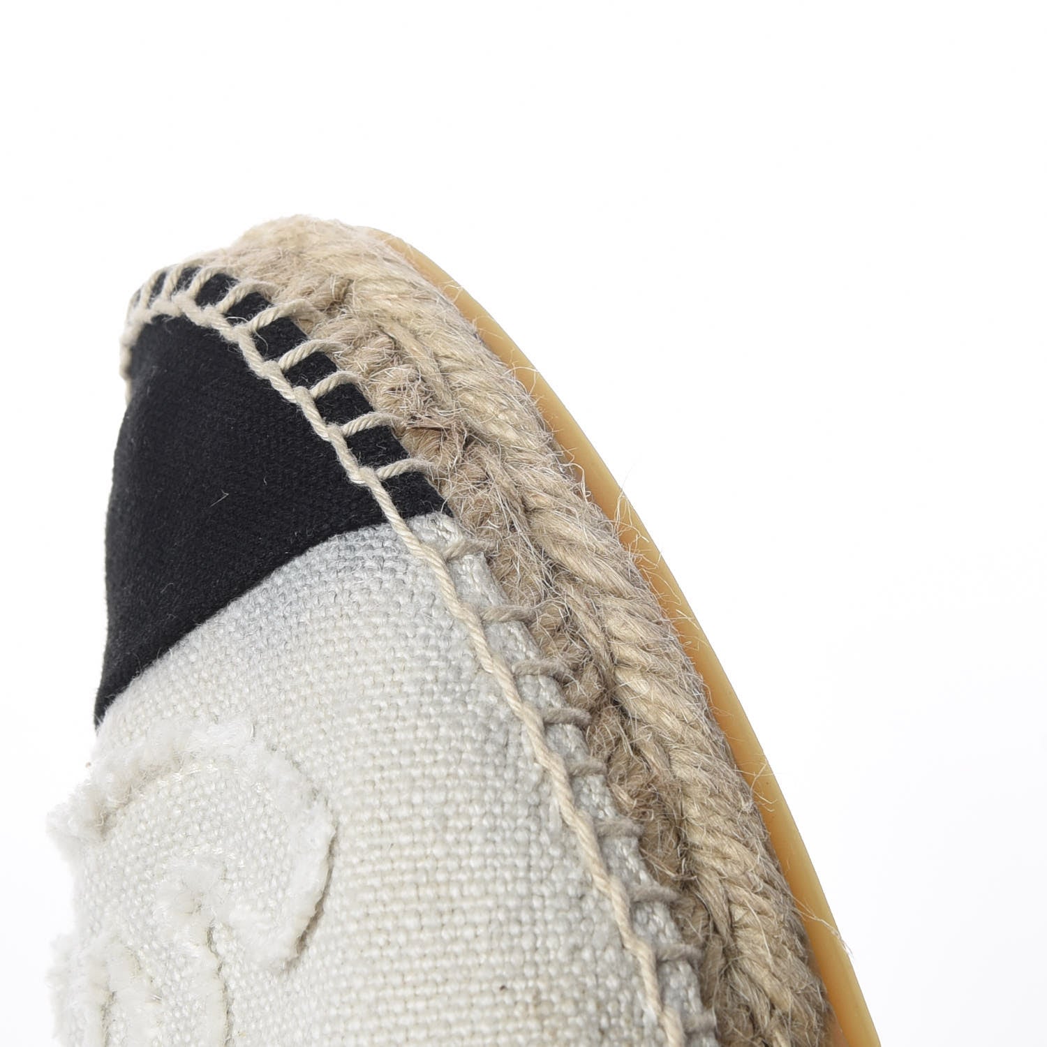 Chanel Linen CC Espadrilles 37 Beige Black 11 of 14