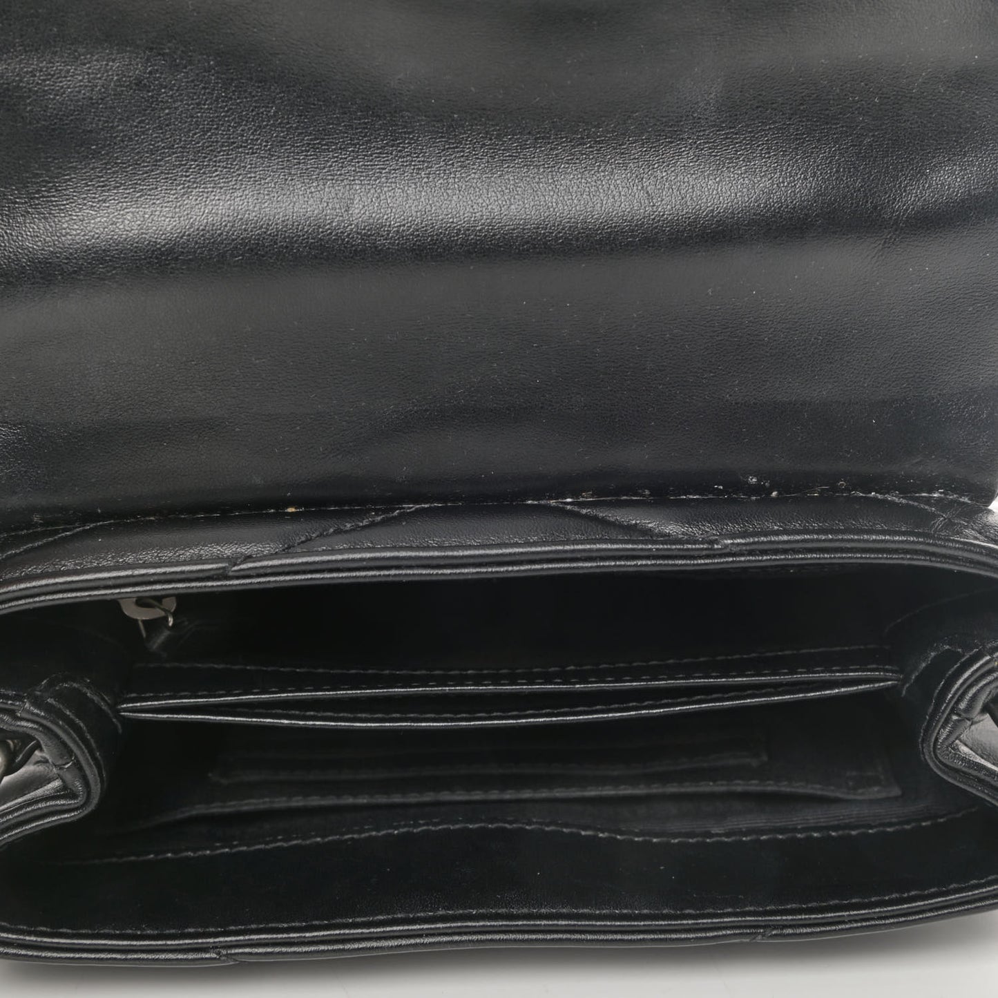 Calfskin Y Quilted Monogram Toy Loulou Crossbody Bag Black