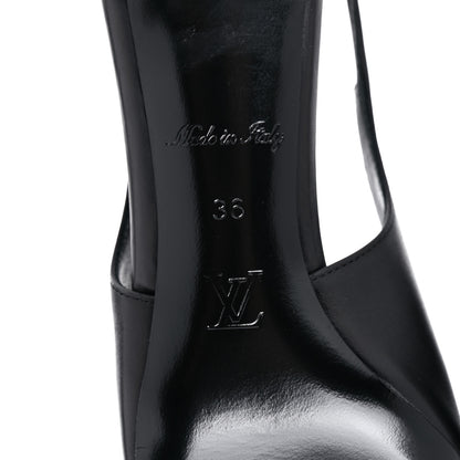 Louis Vuitton Calfskin Urban Twist Slingback Pumps 36 Black 6 of 8