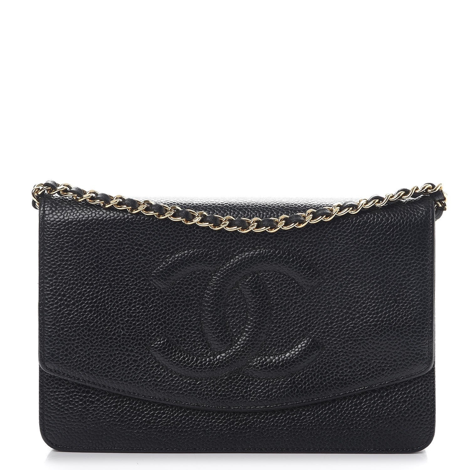 Chanel Caviar Timeless CC Wallet On Chain WOC Black 1 of 15