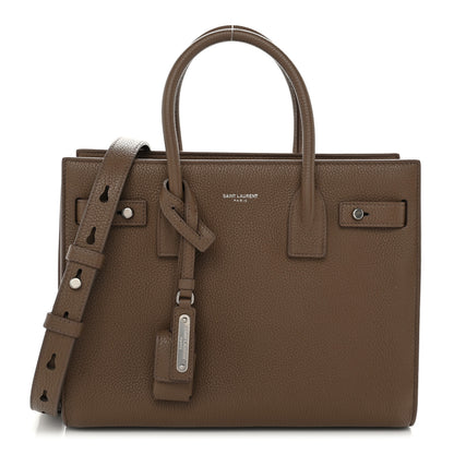Saint Laurent Grained Calfskin Baby Sac De Jour Souple Taupe 1 of 10