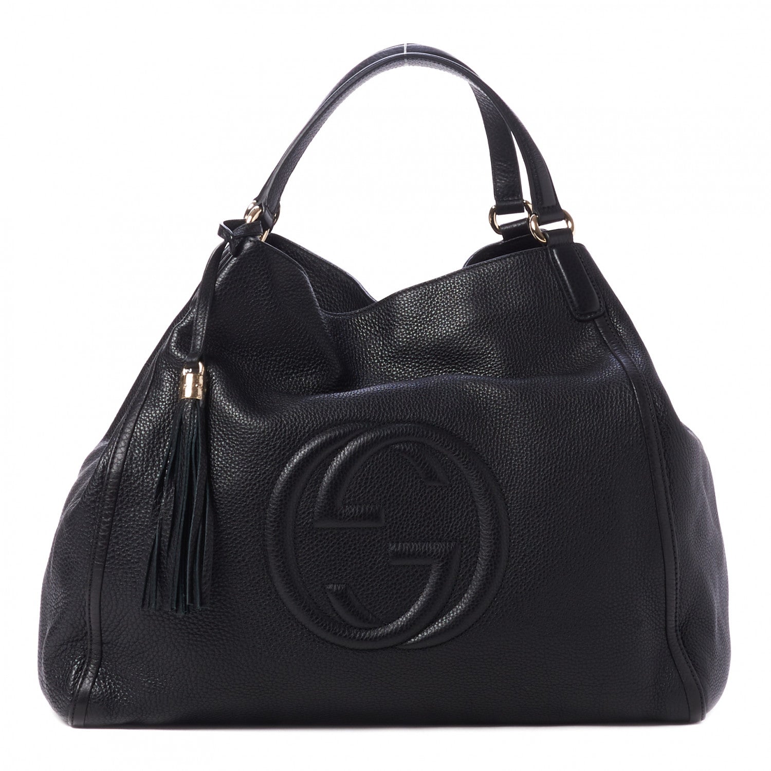 Gucci Pebbled Calfskin Large Soho Shoulder Bag Black 1 of 10