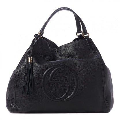 Gucci Pebbled Calfskin Large Soho Shoulder Bag Black 1 of 10