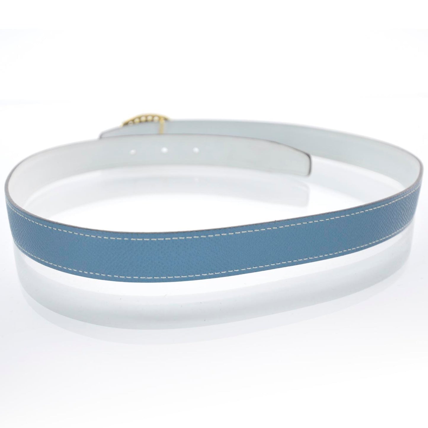 Leather Mirage Belt Blue Jean Blanc