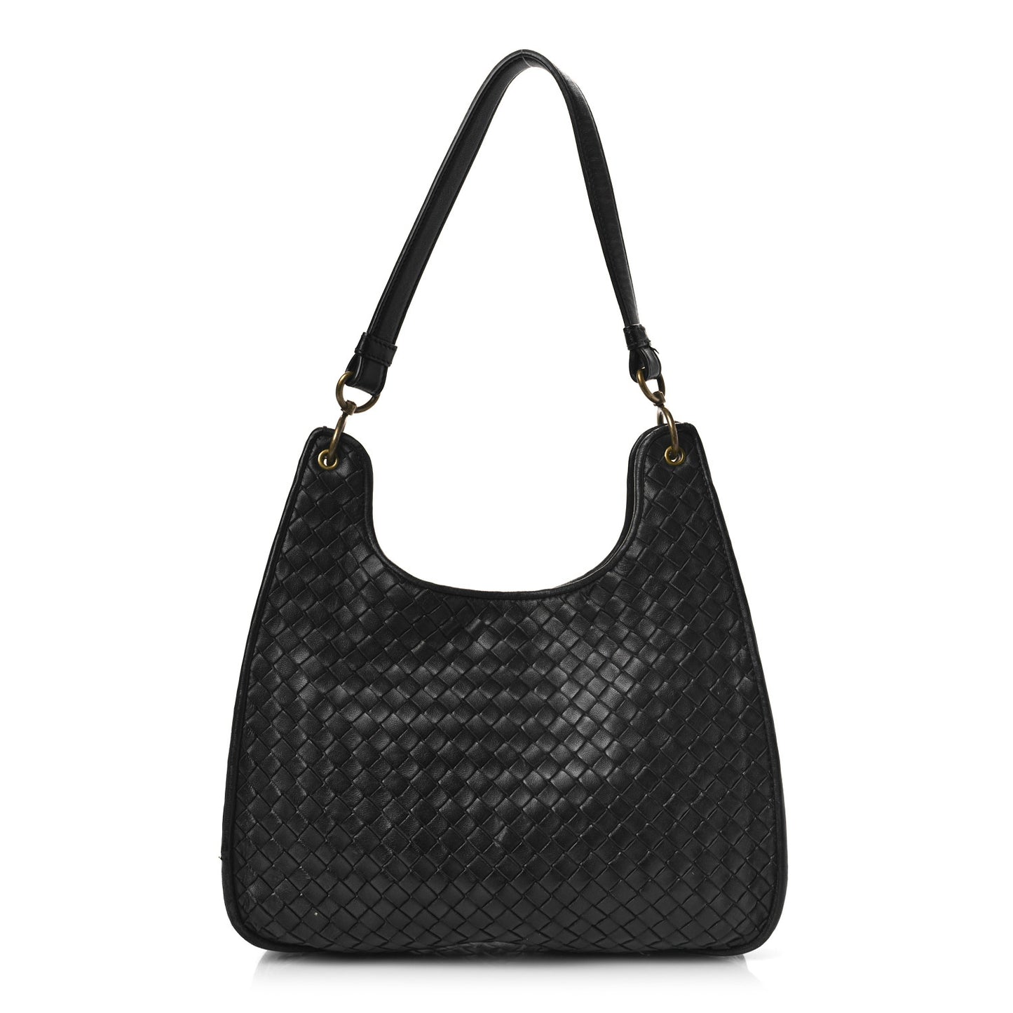 Nappa Intrecciato Shoulder Bag Black
