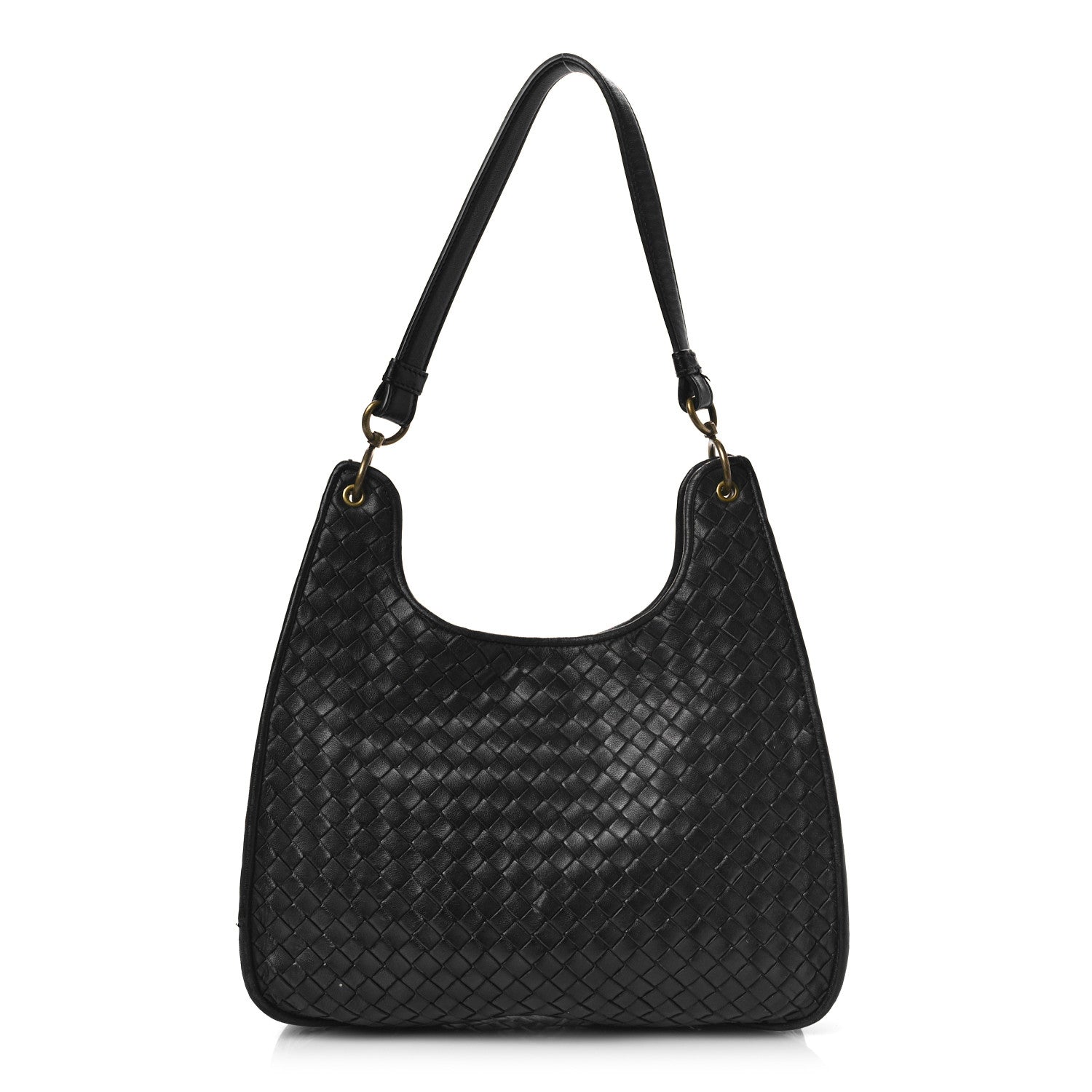 Bottega Veneta Nappa Intrecciato Shoulder Bag Black 1 of 7