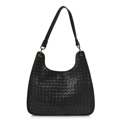 Bottega Veneta Nappa Intrecciato Shoulder Bag Black 1 of 7