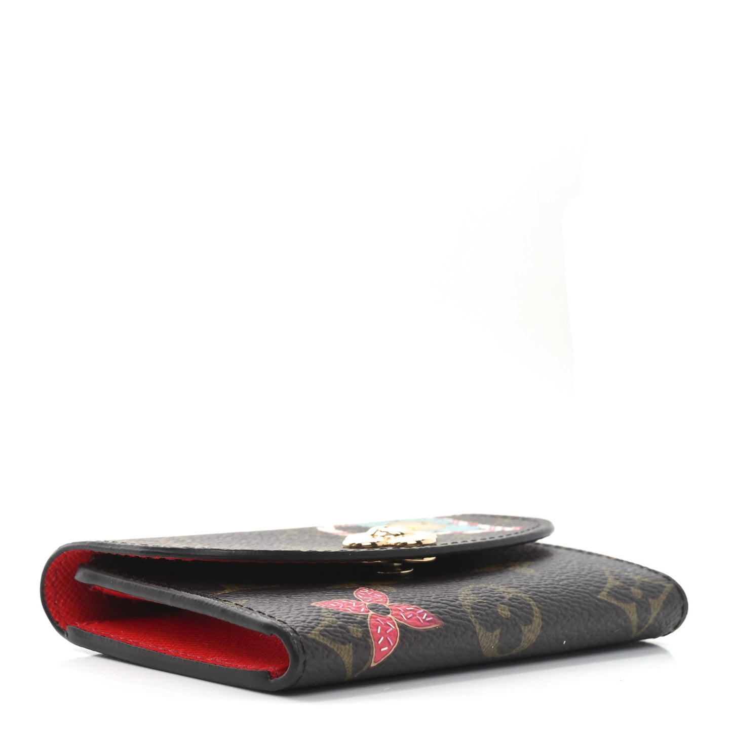 Monogram Winter Animation Rosalie Coin Purse Candy Red