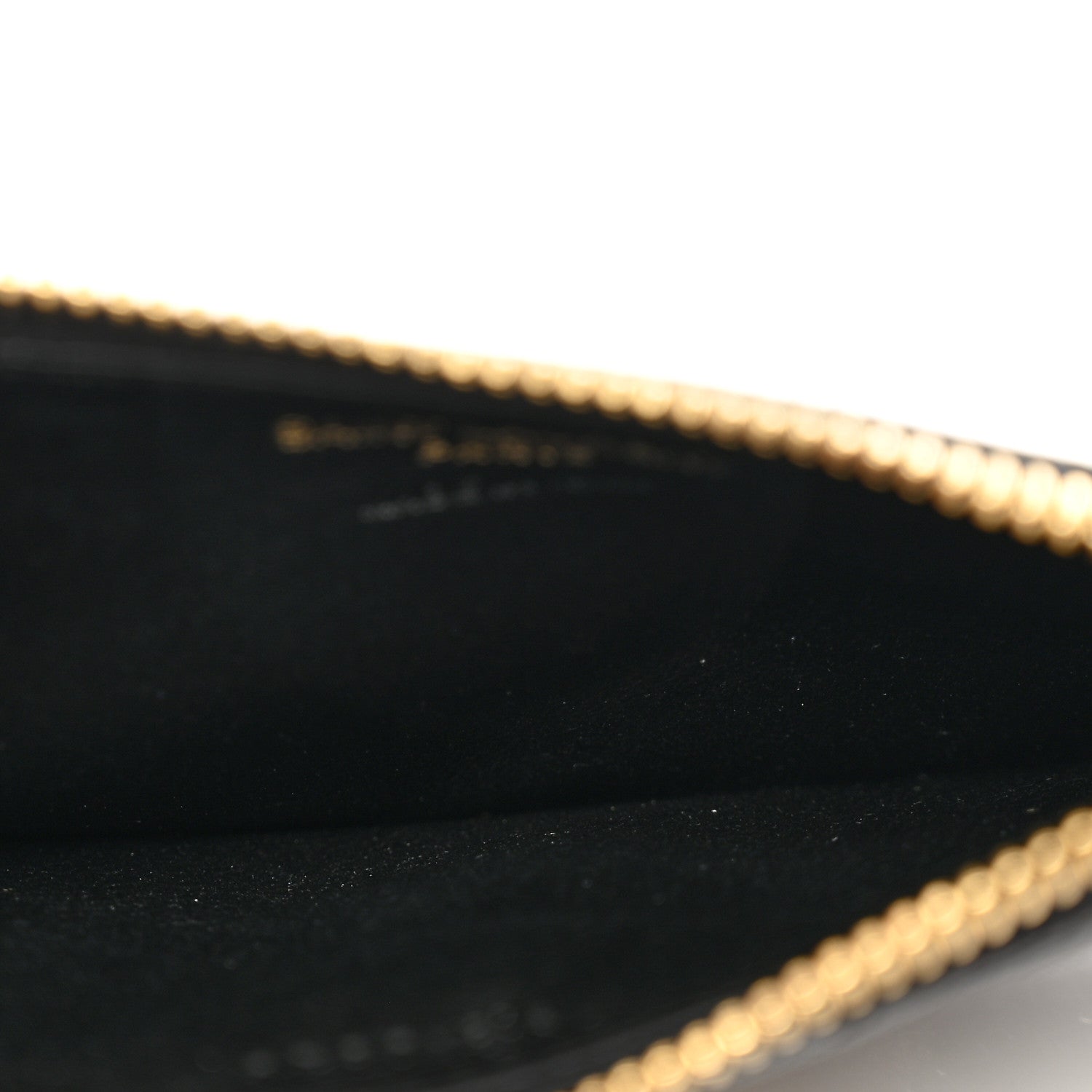 Saint Laurent Grain De Poudre Matelasse Chevron Monogram Fragments Zippered Card Case Black 5 of 8