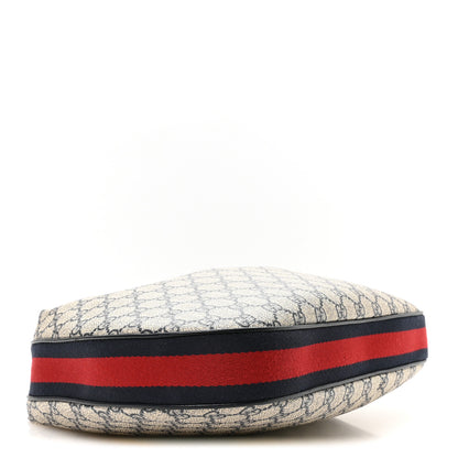 Gucci GG Supreme Monogram Textured Calfskin Web Large Attache Shoulder Bag Beige Blue 4 of 10