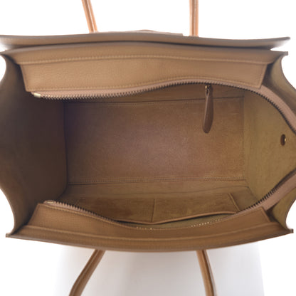 Celine Drummed Calfskin Micro Luggage Cumin 5 of 9