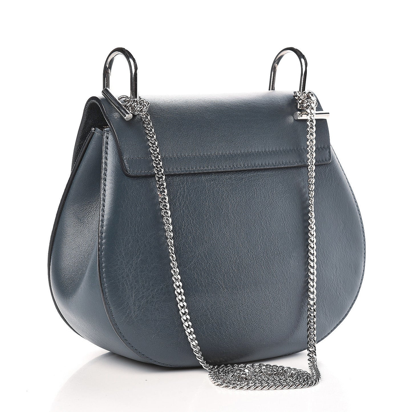 Suede Smooth Calfskin Mini Drew Shoulder Bag Cloudy Blue