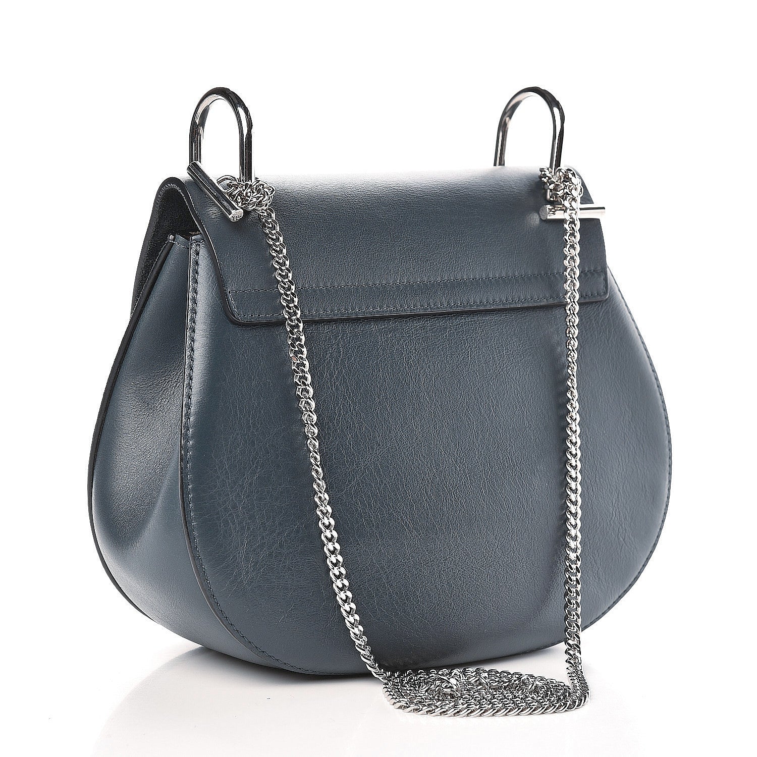 Chloe Suede Smooth Calfskin Mini Drew Shoulder Bag Cloudy Blue 3 of 11