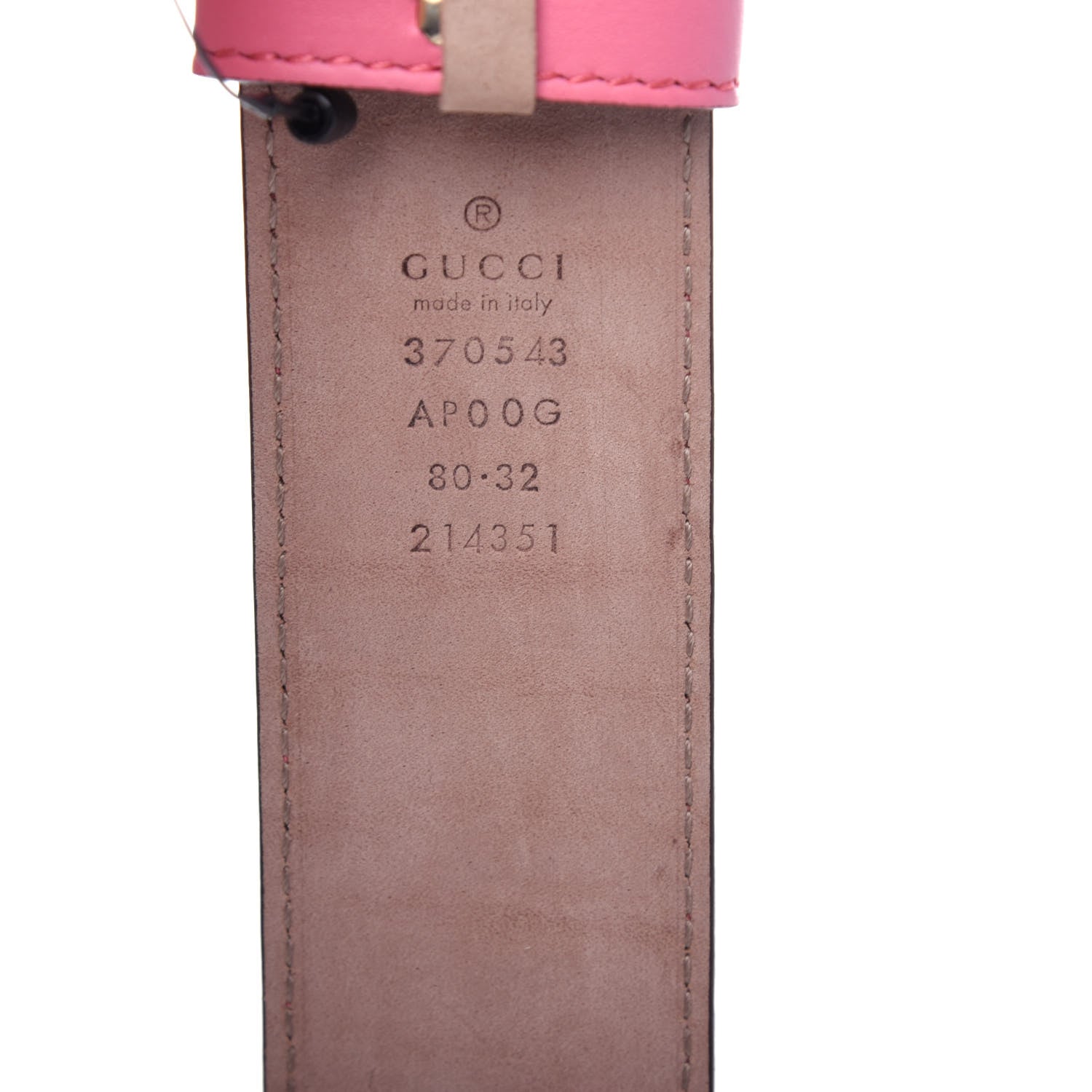 Gucci Moon Calfskin Interlocking G 37mm Belt 80 32 Glossy Pink 5 of 6