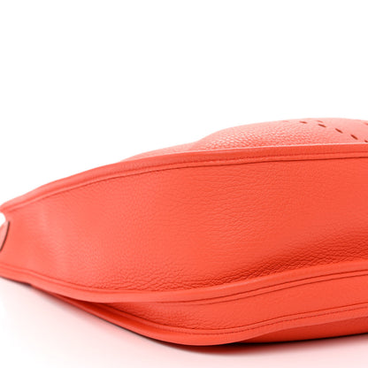 Hermes Taurillon Clemence Amazone Evelyne III PM Orange Poppy Bleu Saint Cyr 9 of 14