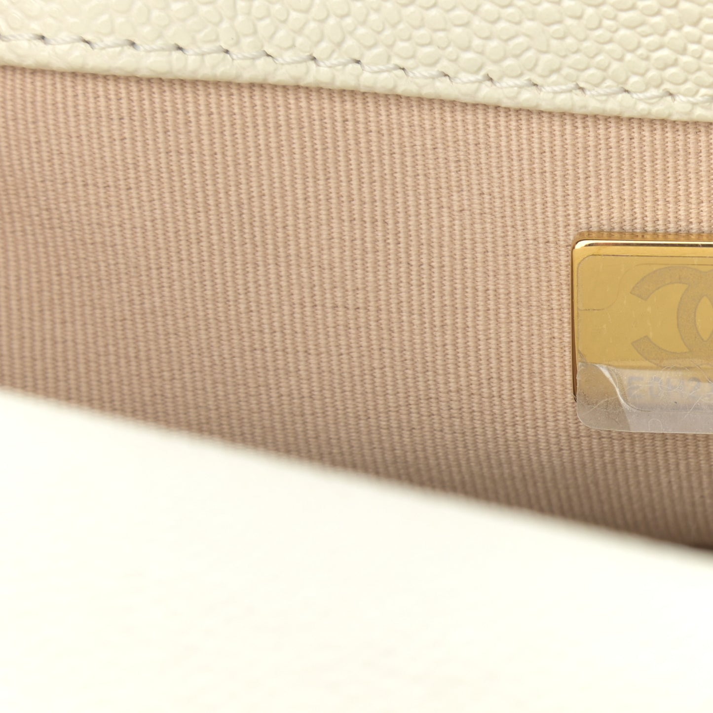Shiny Caviar Quilted Small Chain Melody Flap White