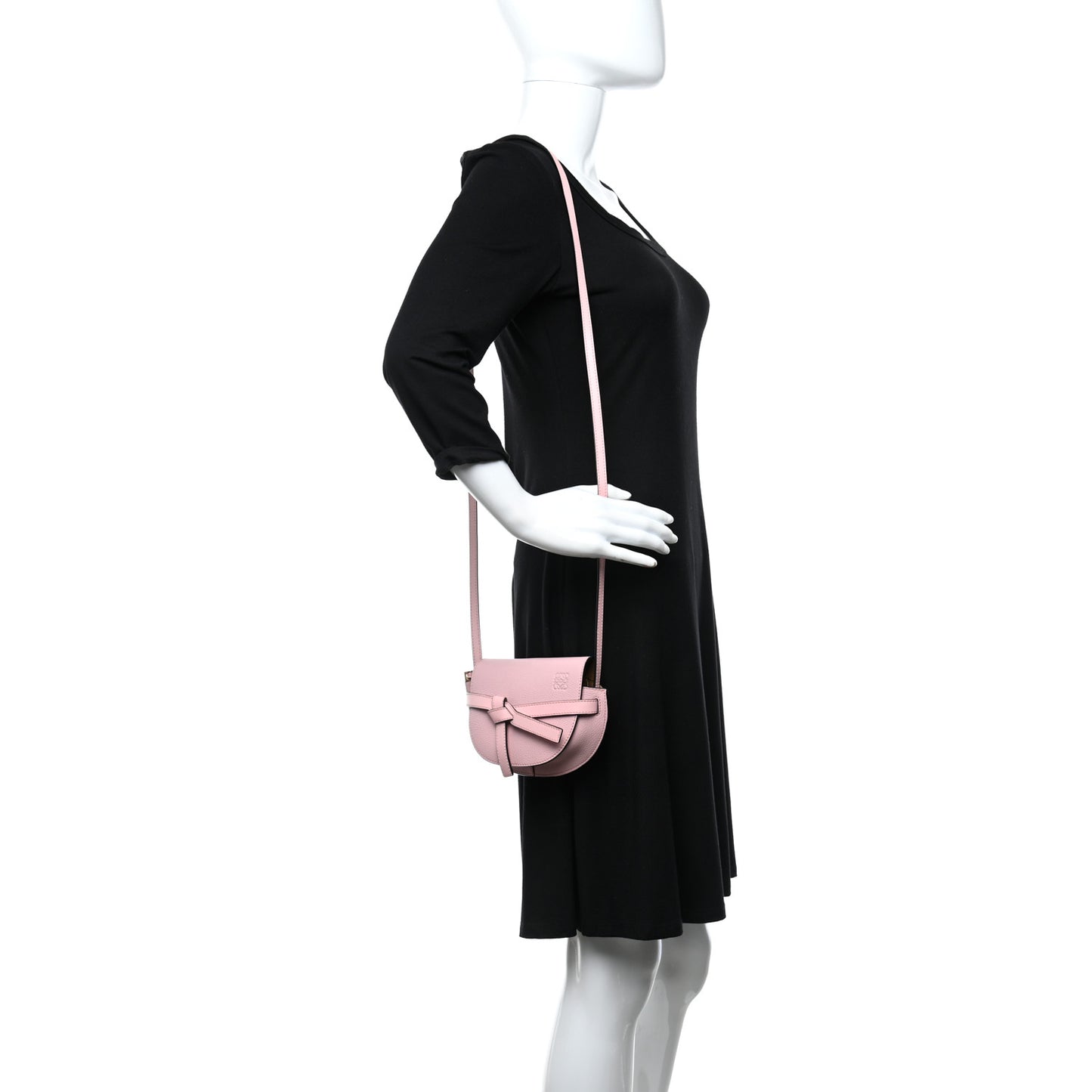 Grained Calfskin Mini Gate Crossbody Bag Pastel Pink