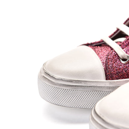 Saint Laurent Rubber Glitter Bedford Hightop Sneakers 37.5 Pink White 6 of 12