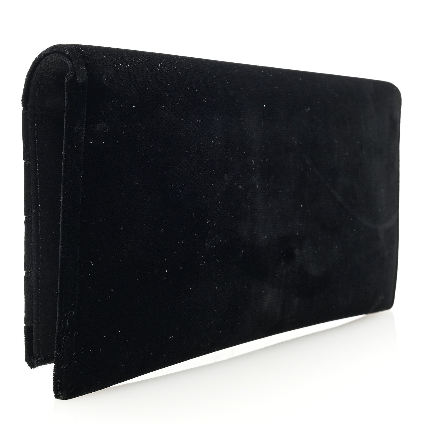 Velvet Satin Monogram Smoking Clutch Black