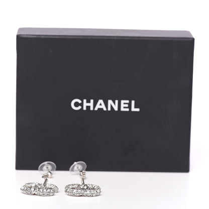 Chanel Baguette Crystal CC Drop Earrings Silver 4 of 4