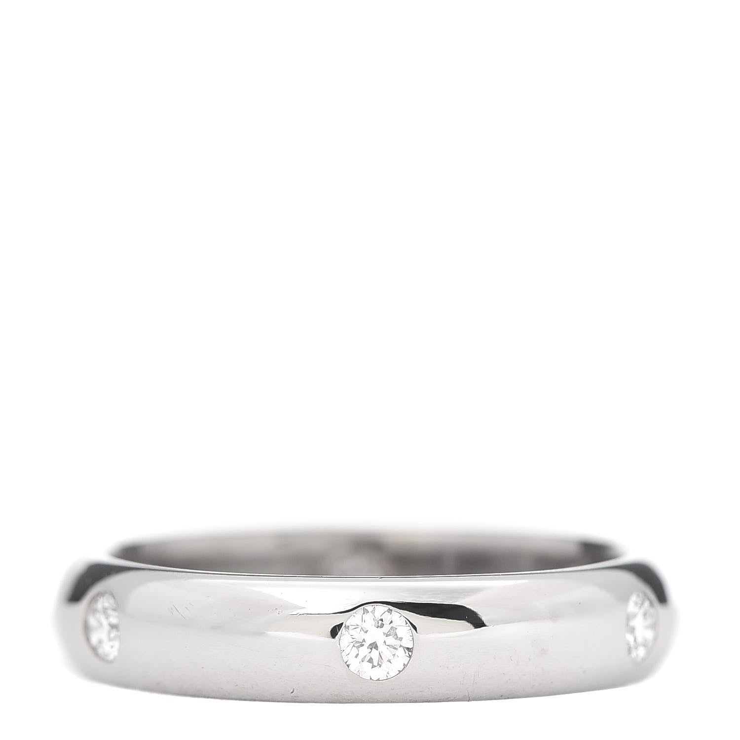 Cartier 18K White Gold 6 Diamond Stella Band Ring 51 5.75 3 of 6
