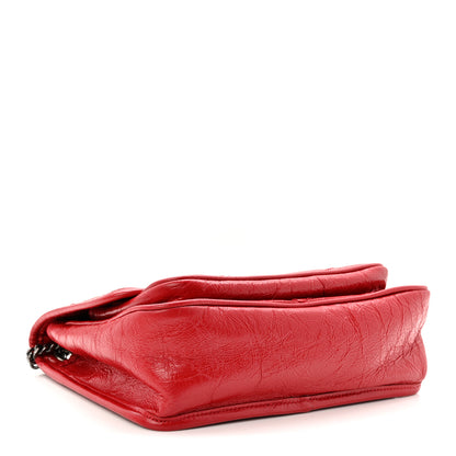 Saint Laurent Crinkled Calfskin Matelasse Monogram Baby Niki Chain Satchel Rouge Eros 4 of 10