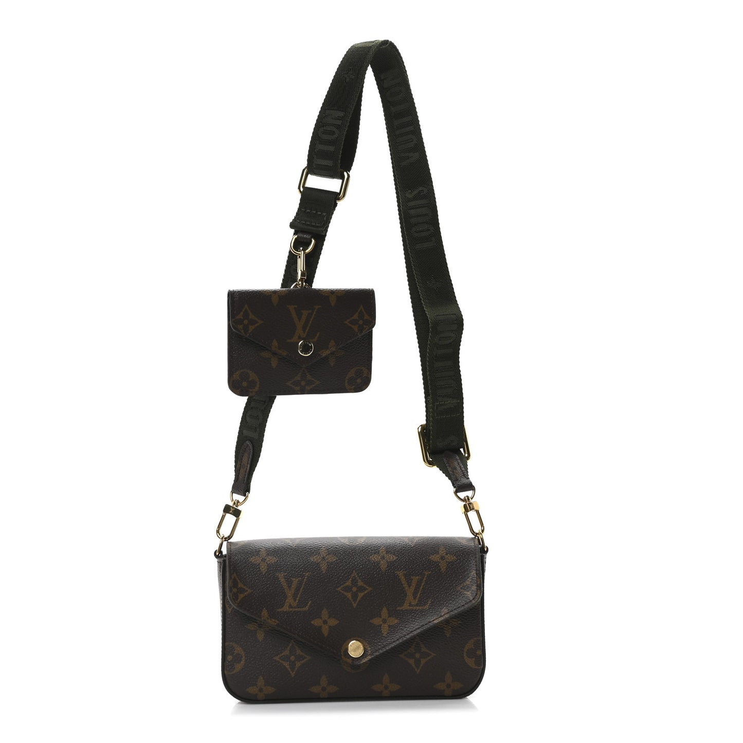 Monogram Felicie Strap & Go Kaki