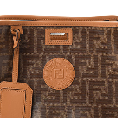 Fendi Glazed Fabric Vitello Century FF 1974 Stamp Patch Mini Peekaboo Defender Cover Mogano Panna Caramello 10 of 12