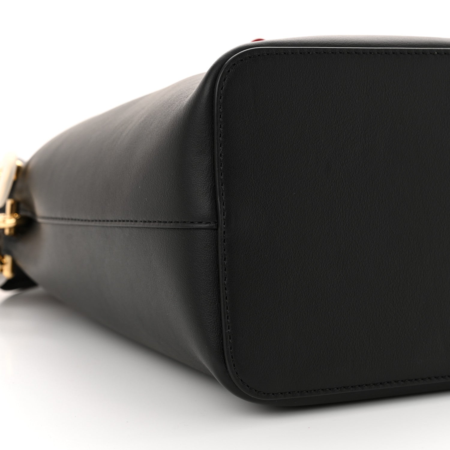 Fendi Vitello Grace F is Fendi Stamp Patch Perforated Small Mon Tresor Bucket Bag Black 8 of 9