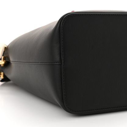 Fendi Vitello Grace F is Fendi Stamp Patch Perforated Small Mon Tresor Bucket Bag Black 8 of 9