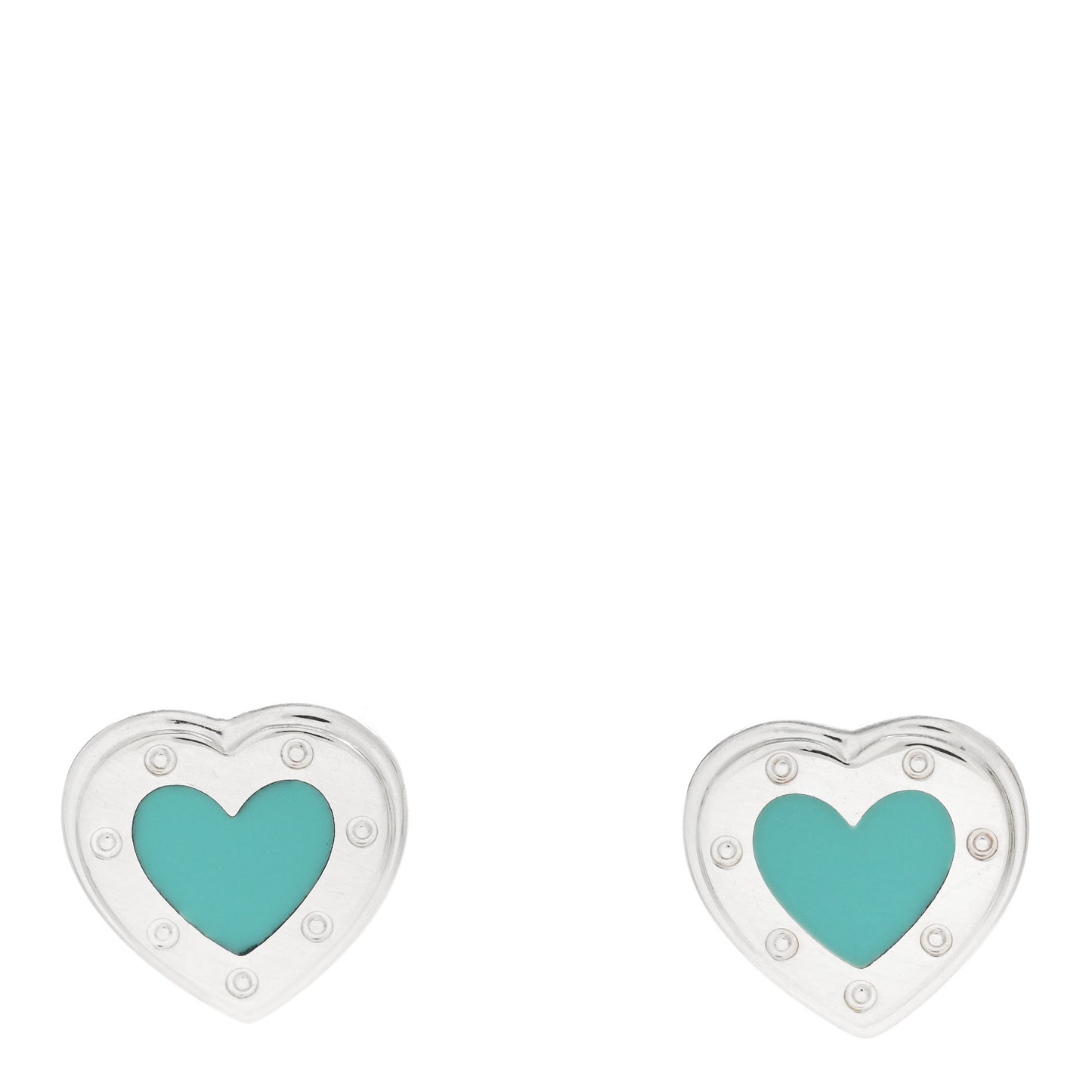 Sterling Silver Enamel Mini Return to Tiffany Love Heart Earrings Blue