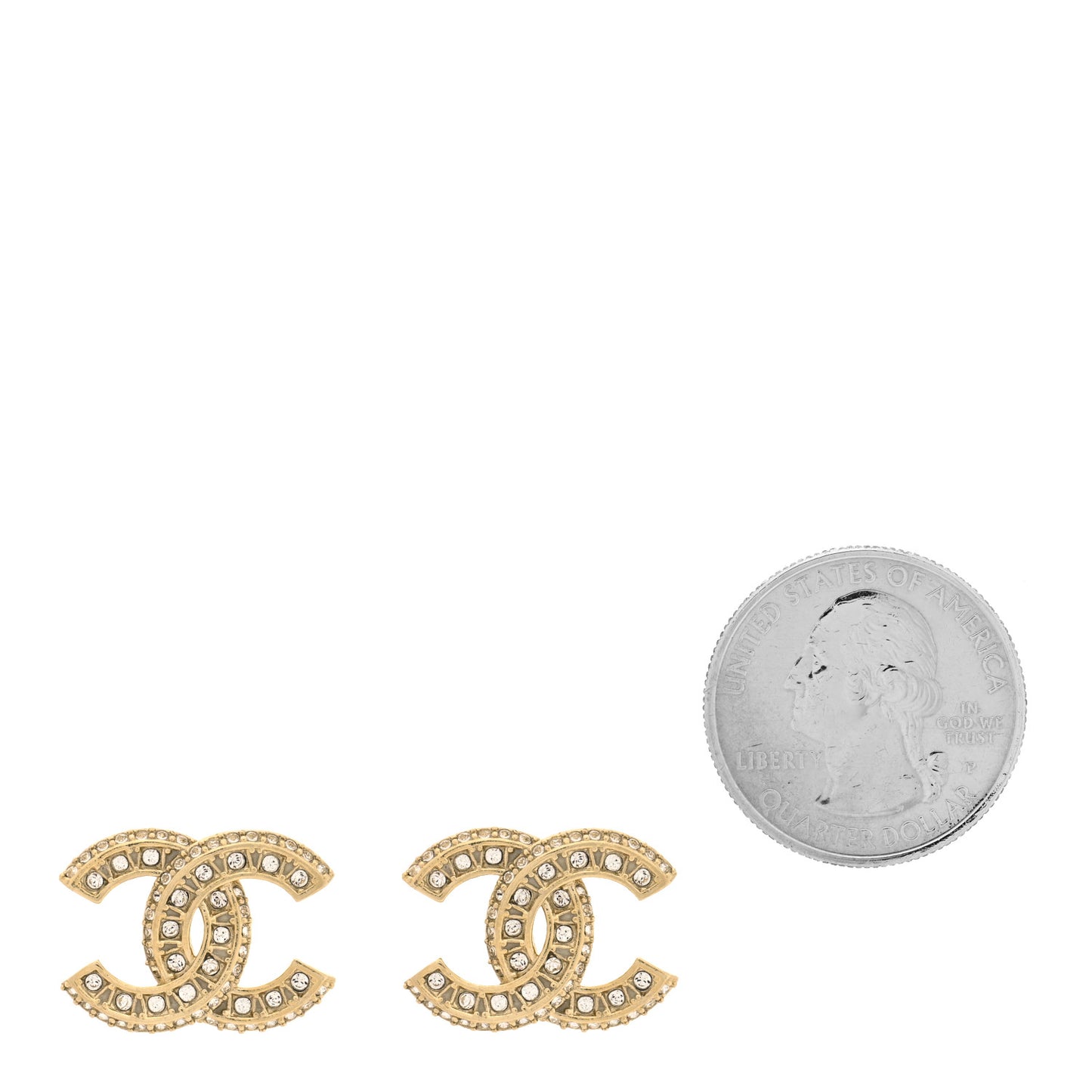 Crystal Timeless CC Earrings Light Gold