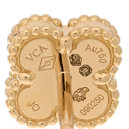 Van Cleef & Arpels 18K Yellow Gold Mother of Pearl Sweet Alhambra Earrings 4 of 4