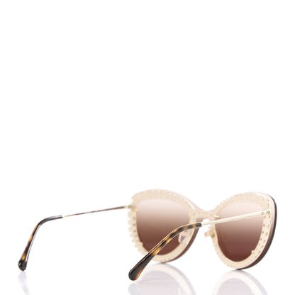 Chanel Acetate Metal Pearl Butterfly Sunglasses 4236-H Brown 4 of 8
