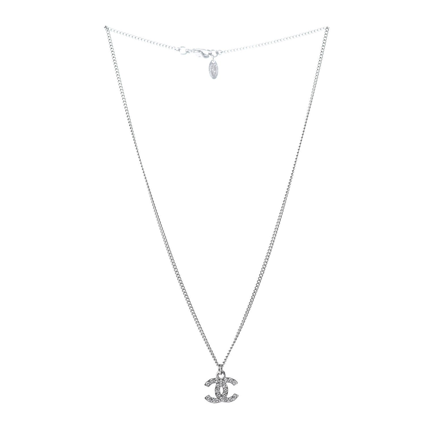 Crystal Timeless CC Necklace Silver