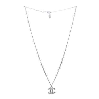 Chanel Crystal Timeless CC Necklace Silver 3 of 5