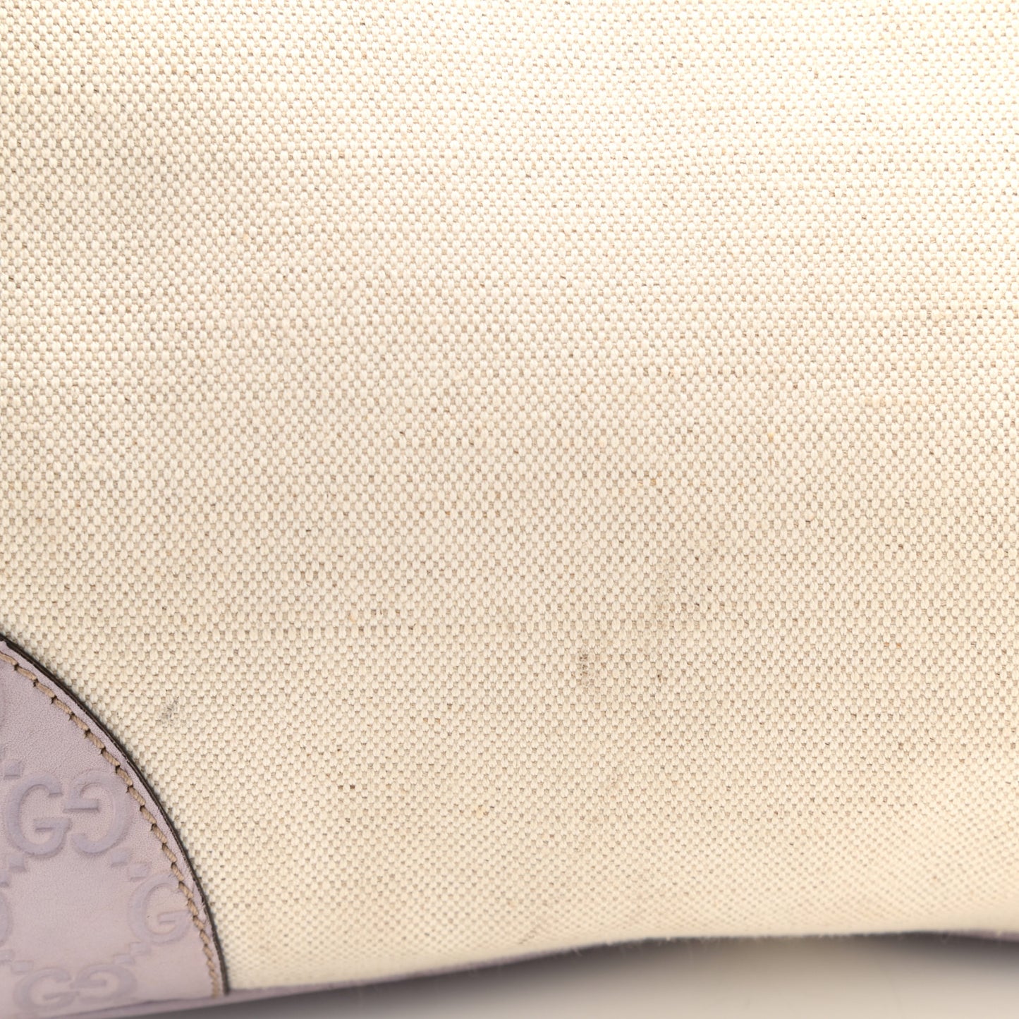 Canvas Guccissima Wooden Handle Shoulder Bag Beige Purple