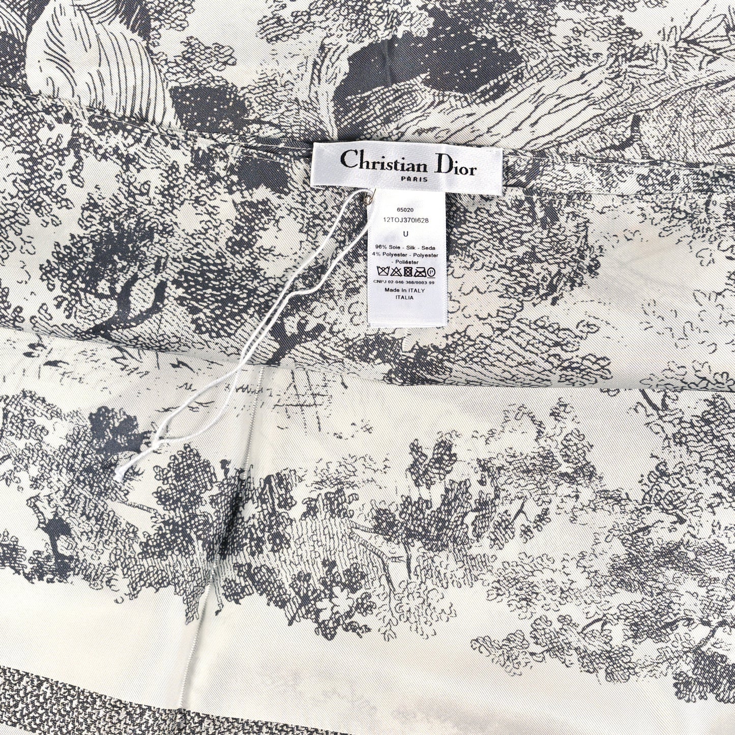 Silk Toile De Jouy Poncho Grey
