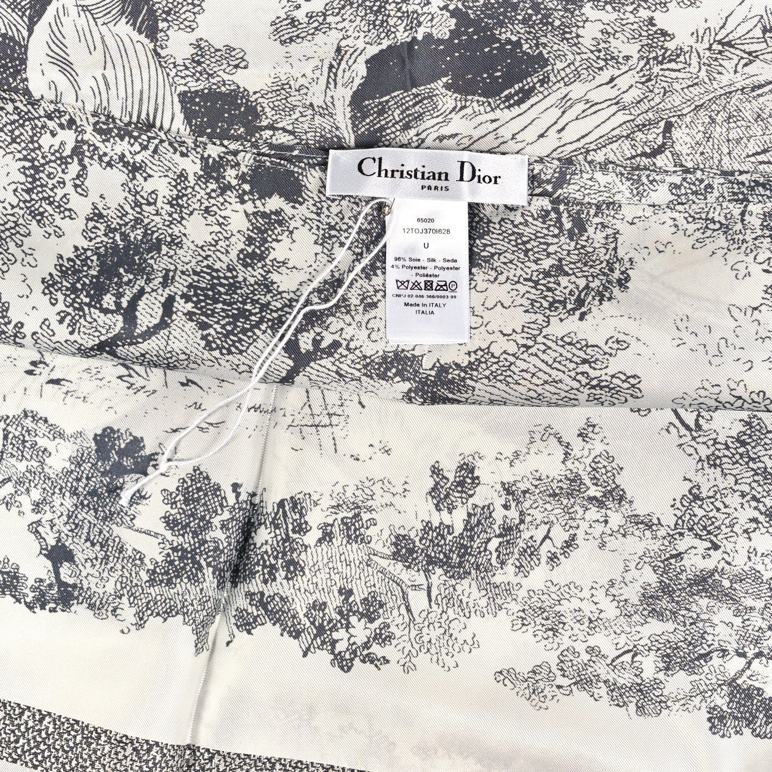 Christian Dior Silk Toile De Jouy Poncho Grey 3 of 3