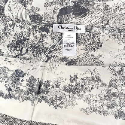 Christian Dior Silk Toile De Jouy Poncho Grey 3 of 3