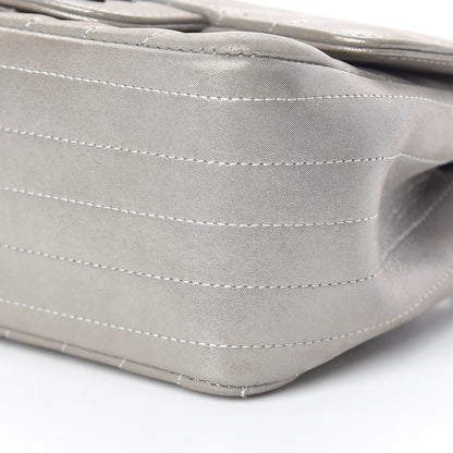 Chanel Iridescent Calfskin Chevron Quilted Mini Square Flap Silver 10 of 11