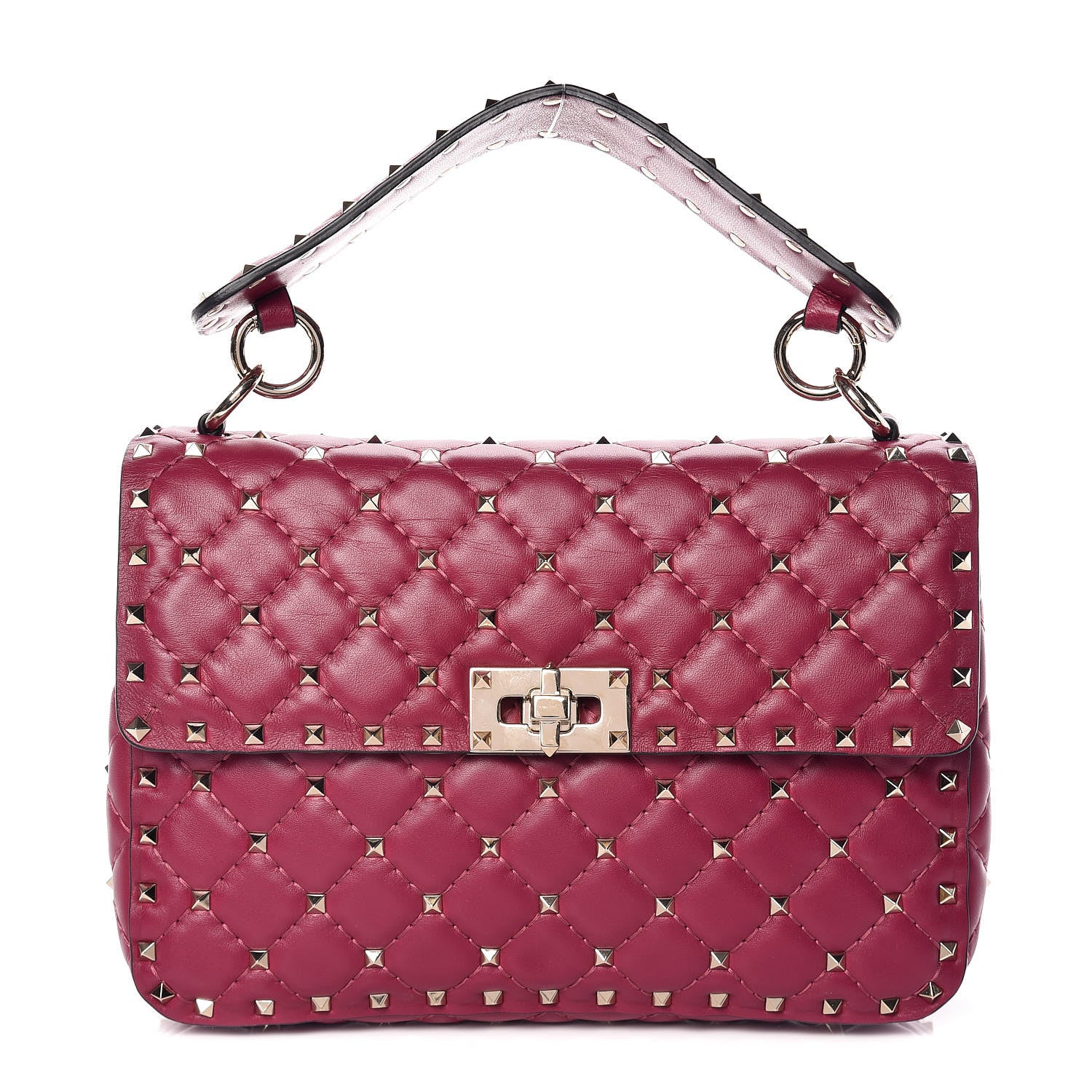Valentino Garavani Nappa Medium Rockstud Spike Shoulder Bag Camelia 1 of 9