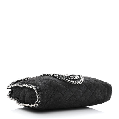 Stella McCartney Metallic Shaggy Deer Quilted Small Falabella Tote Black 3 of 8