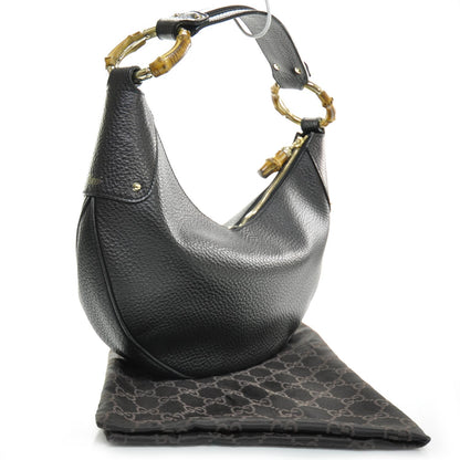 Gucci Leather Bamboo Ring Hobo Black 2 of 9
