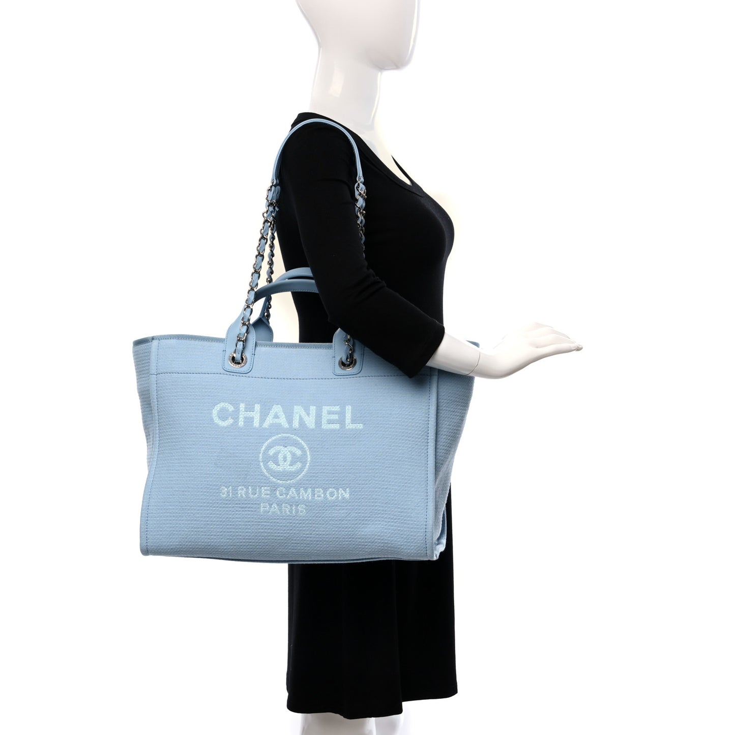 Mixed Fibers Medium Deauville Tote Light Blue