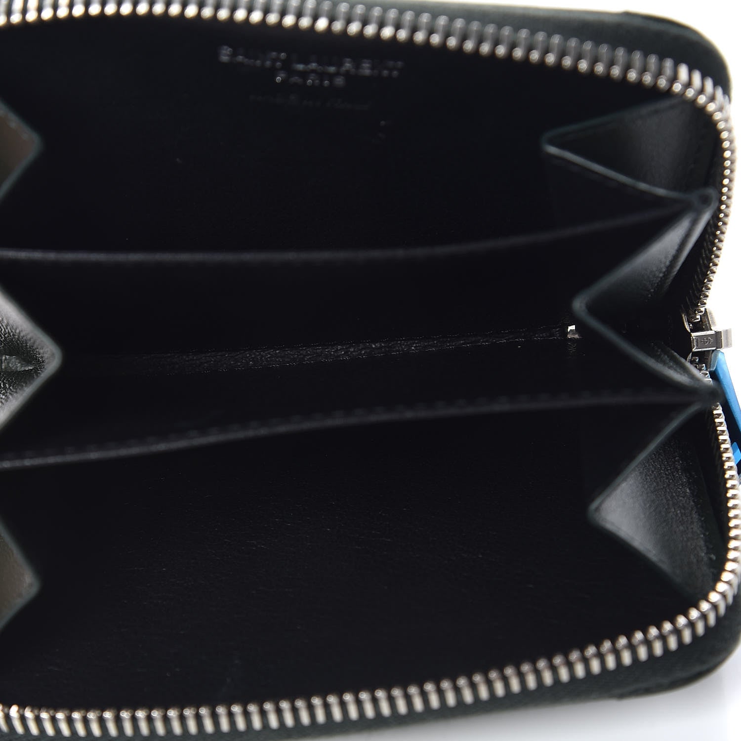 Saint Laurent Lambskin Y Quilted Monogram LouLou Zip Coin Purse New Vert Fonce 5 of 7