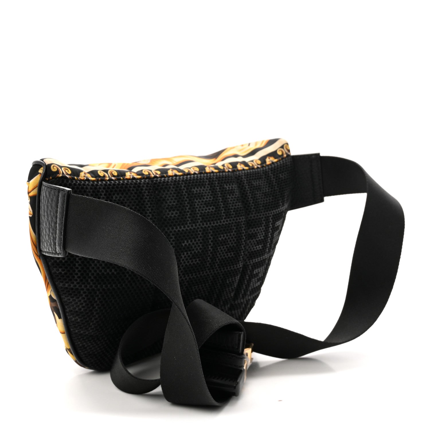 Fendi X VERSACE Nylon Cuoio Romano Fendace FF Baroque Belt Bag Black Gold 3 of 10