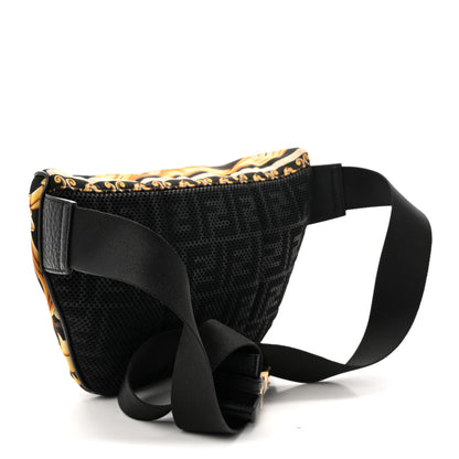 Fendi X VERSACE Nylon Cuoio Romano Fendace FF Baroque Belt Bag Black Gold 3 of 10