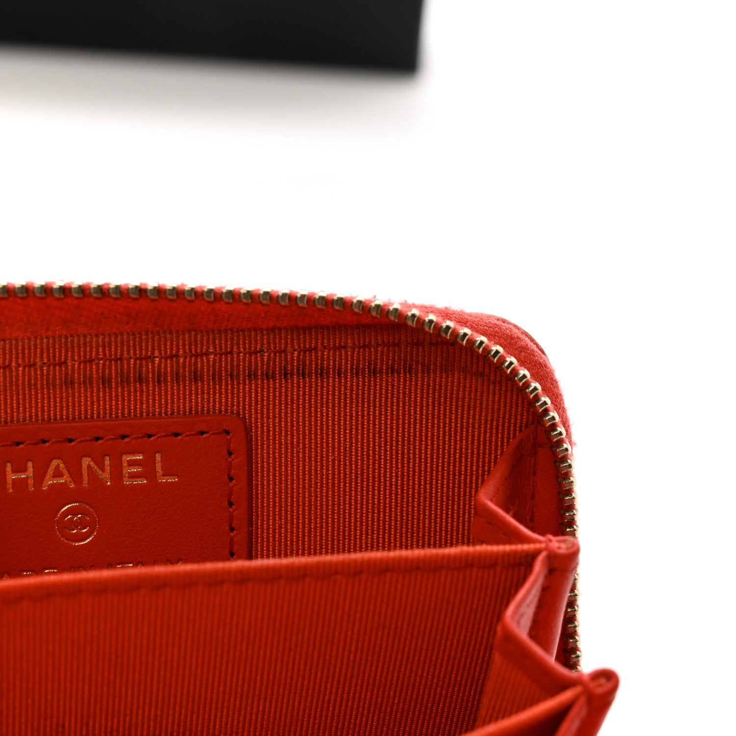 Chanel Caviar Quilted Zip Coin Purse Red 10 of 12