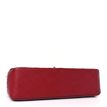 Chanel Caviar Quilted Jumbo Single Flap Dark Red 4 of 9